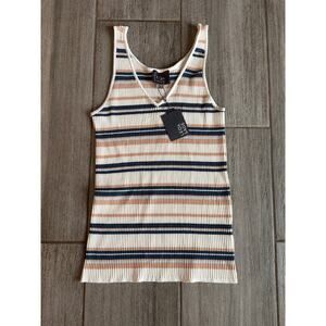 NEW Leo & Sage Ribbed Striped Tank size Large